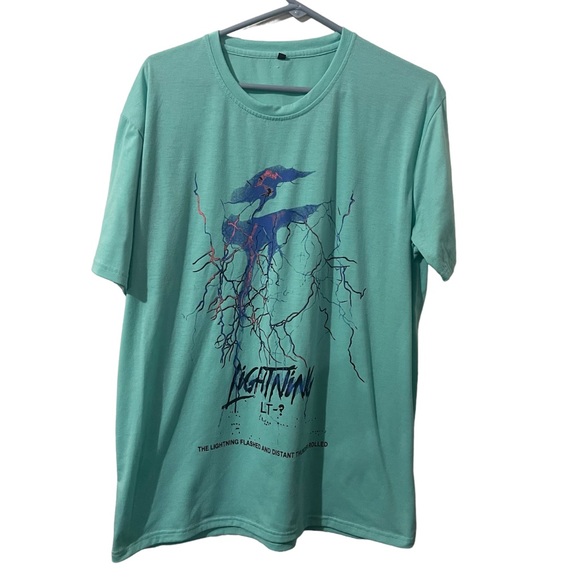 Other - Lightning Thunder‎ Shirt Men XL Blue Lightweight Casual Graphic Short Sleeve Tee